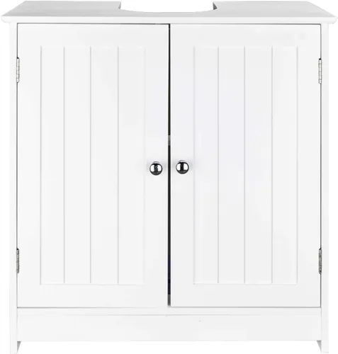 Ochine Armario de almacenamiento con pedestal debajo del fregadero con 2 puertas y estante, armario de almacenamiento moderno para baño, organizador