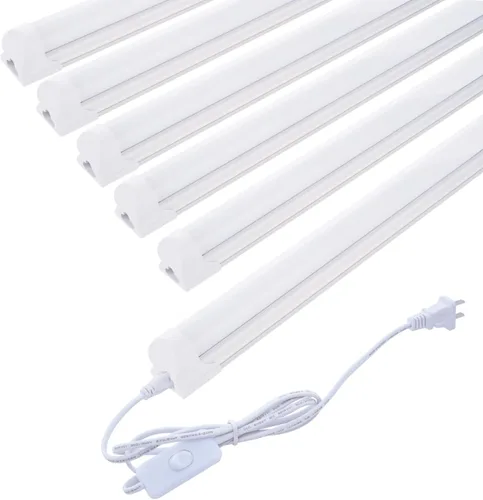 Luminaria de tienda de 4 pies T8 LED , de 24 vatios integrado de T8 LED tubo de luz, luz blanca súper brillante 6500K, cubierta lechosa, con cable