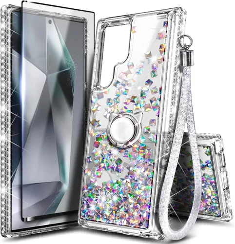 Miniatura 23 de NGB Diseñada para funda Samsung Galaxy Note 10+ (Plus), Rosa/Aguamarina Funda con Purpurina Líquida Brillante Linda para Mujeres Niñas Niños