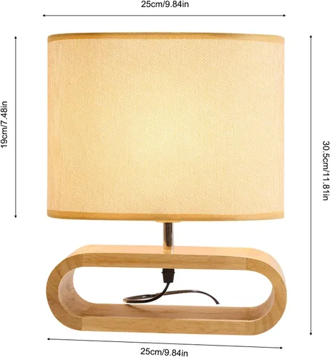 Miniatura 2 de Lámpara de Mesa, Lámpara de Mesita de Noche Tradicional, Lámpara de Escritorio, Lámpara Geométrica con Sombra para Sala de Estar, Dormitorio
