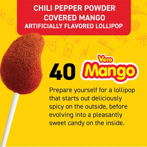 Miniatura 5 de Vero Paletas con sabor a mango cubierto de chile, 40 piezas