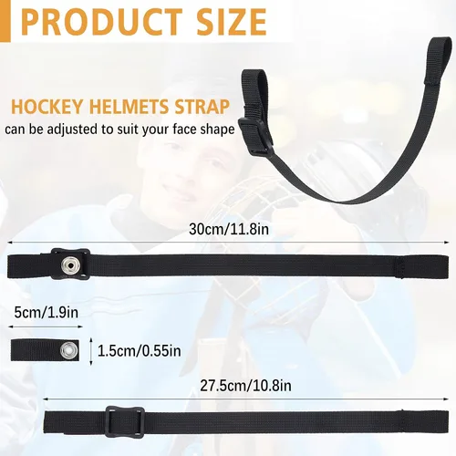 Miniatura 2 de Hockey Helmet Chin Strap Single Snap Detachable Sports Strap Replacement Ear Loops adjustable buckle Accessory Repair Kit