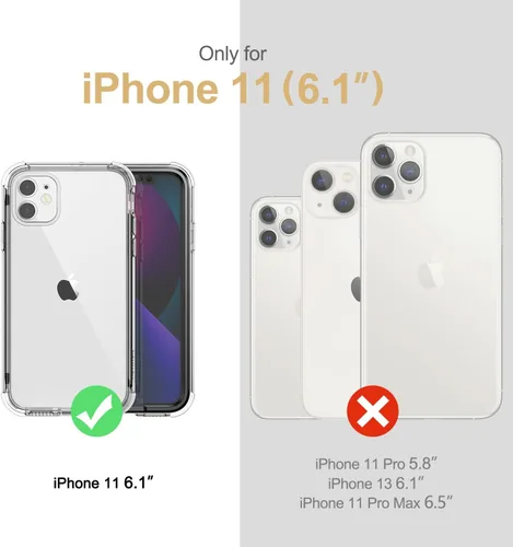Miniatura 2 de SURITCH Funda transparente para iPhone 11 (solamente) de 6.1 pulgadas, [protector de pantalla integrado] cubierta protectora de cuerpo completo a