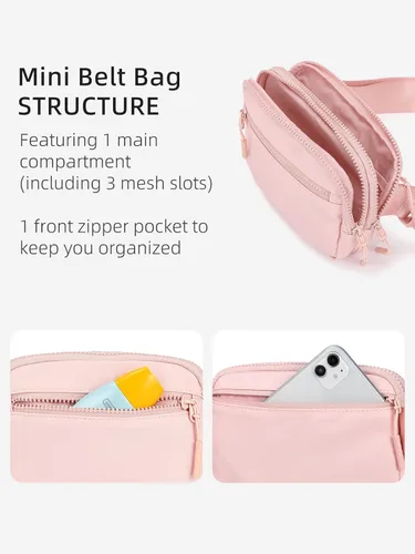 Miniatura 45 de WESTBRONCO Riñoneras para mujeres y hombres, bolsa para cinturón con bolsillos con cremallera, riñoneras modernas, bolsas cruzadas ligeras de 1