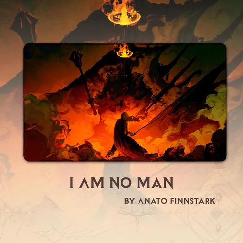 Miniatura 3 de I Am No Man (cosido) – Alfombra de juego MTG de Anato Finnstark – Compatible con Magic the Gathering Playmat – Diseños artísticos originales