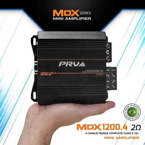 Miniatura 2 de PRV Audio MDX1200.4 Amplificador de audio para automóvil de 2 ohmios mini de 4 canales 4 x 300 vatios RMS a 2 ohmios - 1200 vatios 12 voltios