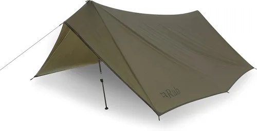 Rab Siltarp Plus Shelter - Lona ligera impermeable para tres personas para acampar y mochileros, color verde oliva, talla única