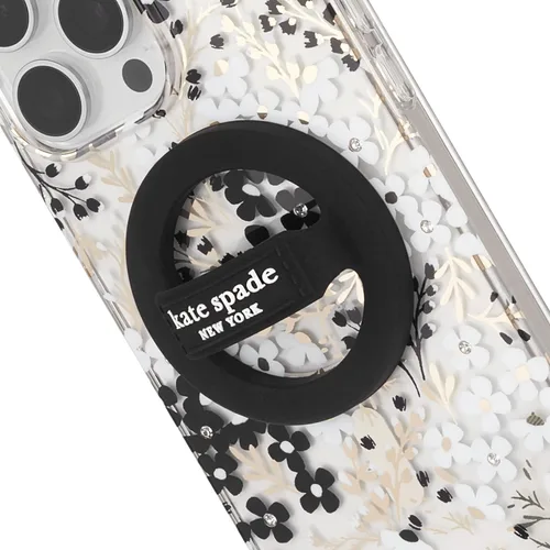 Kate Spade New York Agarre magnético para móvil con asa - Desmontable y plegable - Negro