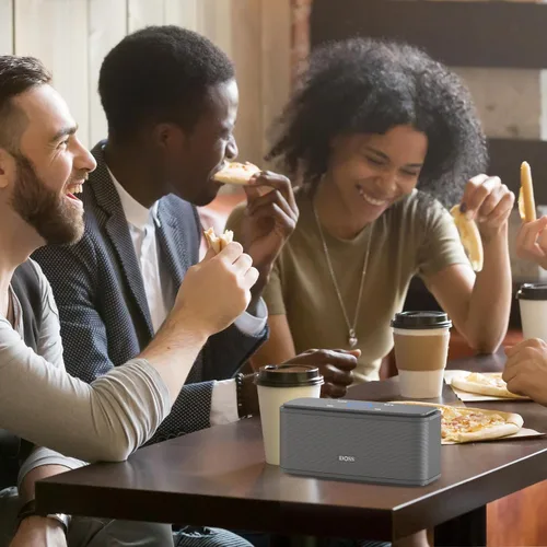 Miniatura 9 de DOSS SoundBox Touch - Altavoz inalámbrico Bluetooth con sonido HD de 12W y graves profundos, resistente al agua IPX5, 20 horas de reproducción, Gris