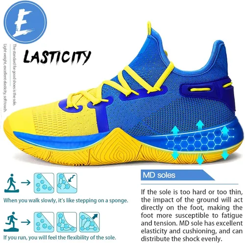 Miniatura 5 de WETIKE - zapatillas de básquetbol antideslizantes para niños y niñas, zapatillas para correr al aire libre (niños pequeñosniños grandes)