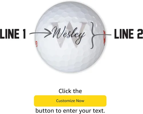 Miniatura 3 de Pelotas de golf personalizadas, manga de 3 pelotas de golf Wilson Staff Elite, diseños de monograma personalizados para añadir tu nombre e iniciales