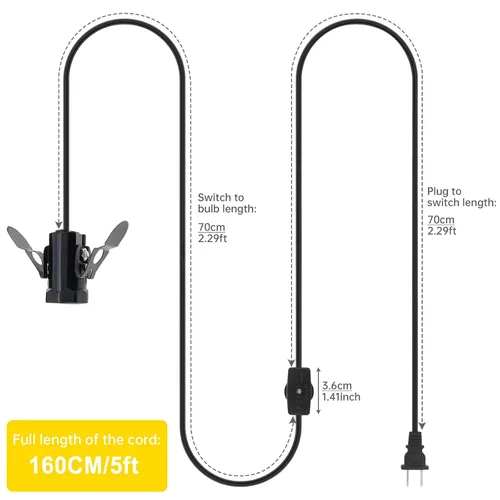 Miniatura 6 de RTNLIT Cable de repuesto para lámpara de sal, cable de luz nocturna con enchufe de bombilla E12, enchufe de interruptor giratorio para accesorios