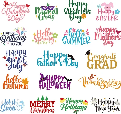 Whaline 18 piezas de metal troquelado para el día de la madre, saludos de graduación, palabras, troqueles de corte, celebración, plantillas para