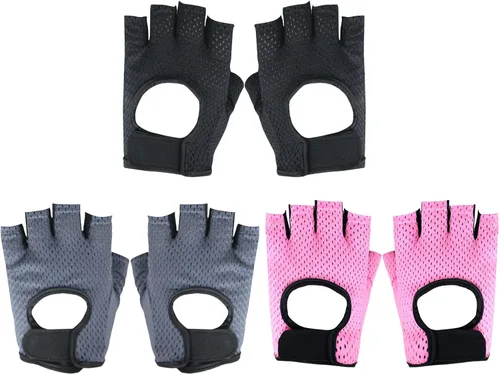 Miniatura 6 de Guantes de fitness para hombres y mujeres, antideslizantes, de silicona, transpirables, guantes de entrenamiento para levantamiento de pesas