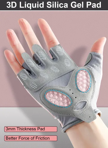 Miniatura 3 de Guantes de entrenamiento para mujeres y hombres, de gel de sílice semisólido, antideslizantes, guantes de levantamiento de pesas para mujeres