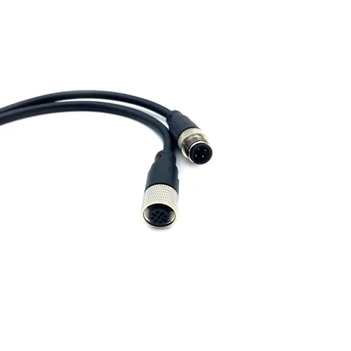 Miniatura 5 de Cable conector macho a hembra M12, un código de alambre de moldeo recto hembra a macho Sensor de aviación Cable eléctrico de PVC 250V 4A AC/DC Cable