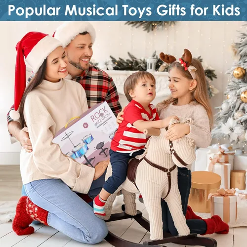 Miniatura 6 de Juego de batería para niños pequeños (15 piezas), juego de batería para niños de 3 a 5 años, juguetes musicales para niños y niñas, regalo