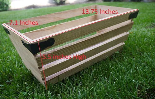 Miniatura 6 de Admired By Nature Maceta de madera natural, caja rectangular de madera de 6 x 13 pulgadas de largo, para jardines, plantas, decoración del hogar