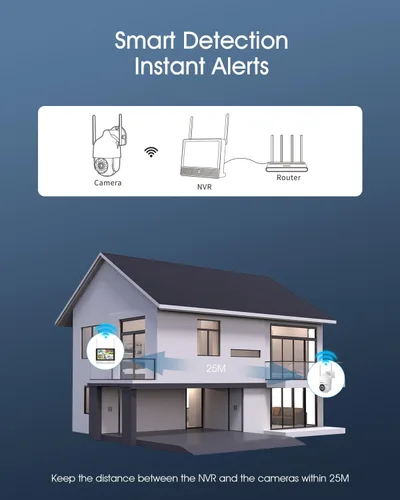 Miniatura 8 de ANRAN Sistema de cámara de seguridad inalámbrica, monitor 4K de 10.5" con cámara PTZ WiFi-6 de 4x5MP, seguimiento automático, audio de 2 vías