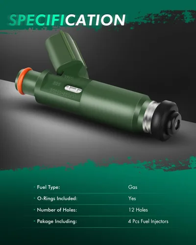 Miniatura 7 de Kit de inyectores, inyector de combustible SCITOO de 12 agujeros para Toyota Celica 1.8L, 99-2007 para Toyota Corolla 1.8L, 2003-2007 para Toyota