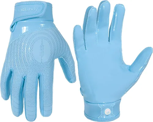 Miniatura 8 de HANDLANDY Guantes de fútbol para jóvenes, guantes receptores adhesivos para niños, guante de fútbol de súper agarre, mejor regalo para niños y niñas