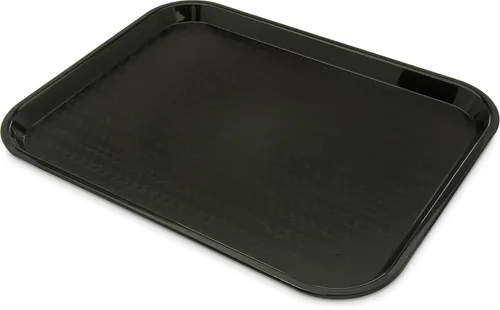 Miniatura 3 de GET RST-2517-1-BK Mesa de centro/bandeja otomana con asas, 25 x 16 pulgadas, plástico, negro y Carlisle FoodService Products Cafe bandeja
