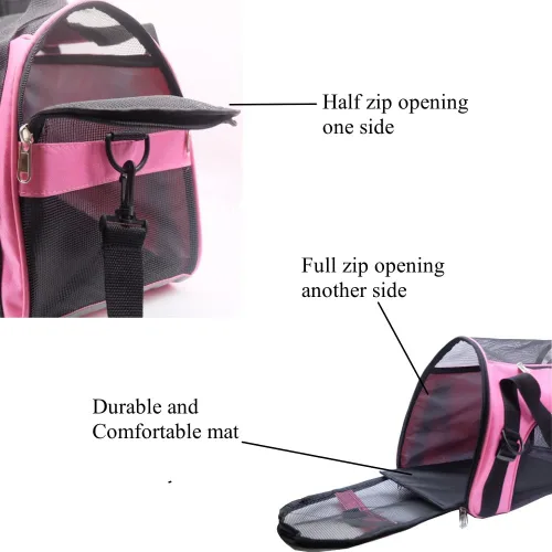 Miniatura 5 de ZaneSun Transportador para gatos, transportador de viaje para mascotas de lados suaves para gatos, perros y cachorros, bolsa plegable portátil