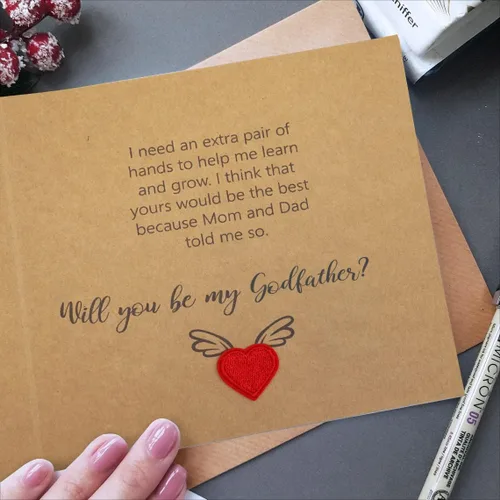 Miniatura 4 de ¿Quieres ser mi padrino? Tarjeta de propuesta, Regalo de propuesta de padrino, Regalos de padrino del ahijado, Tarjeta de solicitud de padrino