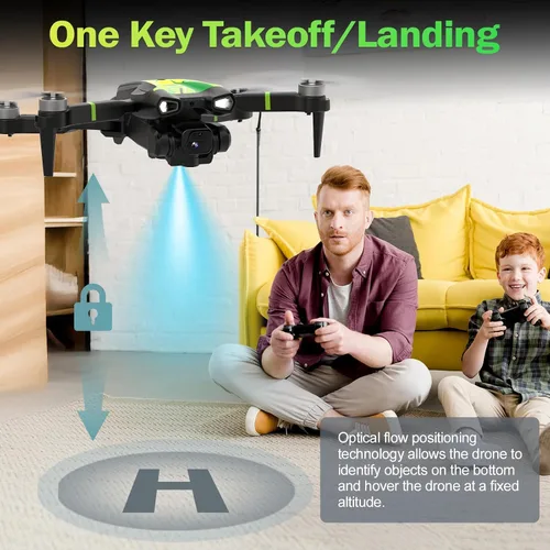 Miniatura 2 de M18 1080P Mini Drone con motor sin escobillas, cuadricóptero plegable RC para adultos con posicionamiento de flujo óptico y modo sin cabeza