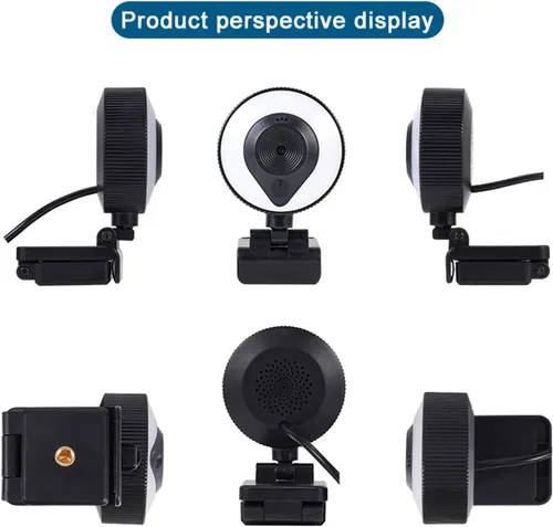 Miniatura 7 de Cámara web de 1080p AutoFocus 2K Brillo ajustable Cámara Web con micrófono estéreo y trípode para transmisión en vivo Educación a distancia