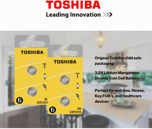 Miniatura 2 de Toshiba Batería CR1216 3V Litio Moneda Celda (15 Baterías)