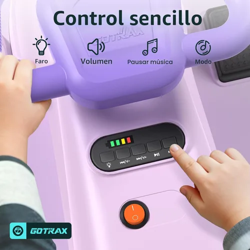 Miniatura 5 de Gotrax WG1 Auto eléctrico oscilante para niños, batería de 12V de gran duración hasta 120 minutos de tiempo de juego, altavoz de música y ruedas