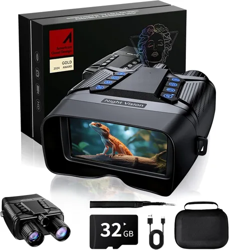 Miniatura 7 de Gafas de visión nocturna infrarroja, 4K 8X zoom digital binoculares de visión nocturna para adultos, gafas de visión nocturna con cámara
