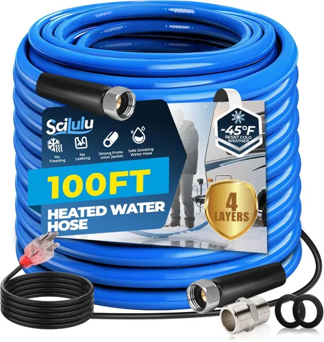 Miniatura 10 de Manguera de agua calefaccionada de 50 pies para RV, protección contra congelación hasta -45 °F, sin plomo y sin BPA, agua potable segura
