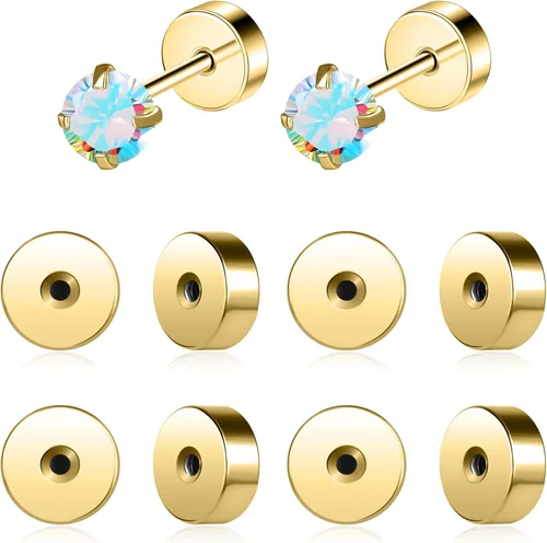 Miniatura 13 de AoedeJ Parte trasera de aretes de acero inoxidable con cierre de bola, reemplazos de parte trasera de aretes, parte trasera de aretes con tuerca