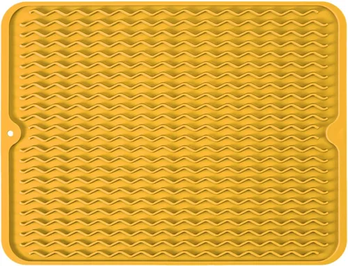 Miniatura 17 de Tapete de silicona para secar platos, antideslizante, fácil de limpiar, tapete escurridor de platos grande resistente al calor para encimera