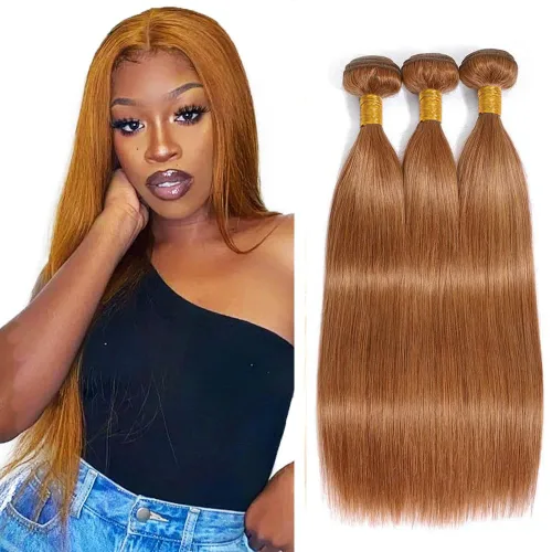 Miniatura 132 de Color 30 paquetes de cabello humano marrón onda del cuerpo paquetes 8 10 12 pulgadas brasileño virgen Remy extensiones de cabello humano doble trama