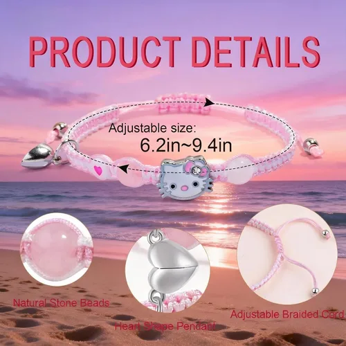Miniatura 3 de Bonito juego de pulseras para parejas a juego de amistad, regalos del día de San Valentín para novia y novio alma gemela, regalos a juego