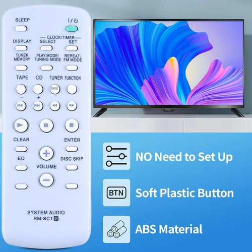 Miniatura 3 de RM-SC1 - Control remoto de repuesto compatible con Sony Mini Hi-Fi Stereo System, compatible con MHC-GX250 MHC-GX450 CMT-NE3 MHCGX250 MHCGX450 CMTNE3