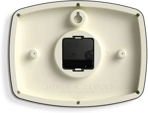 Miniatura 7 de JONES CLOCKS® Reloj de pared de película Reloj retro rectangular 10 pulgadas Naranja Aspecto de diseñador fresco de mediados de siglo