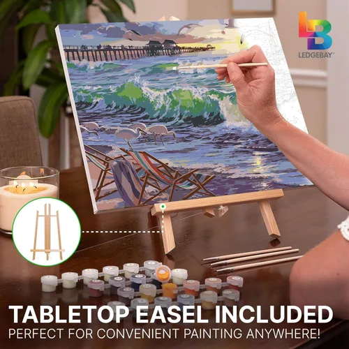 Miniatura 7 de Ledgebay Kit de pintura por números DIY para adultos en lienzo enmarcado: kit de pintura por números de principiante a avanzado, los kits incluyen