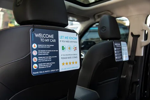 Miniatura 2 de NIVRANA Paquete de 2 letreros de coche Rideshare - Mejores relaciones con los clientes, calificaciones más altas y más consejos con letrero