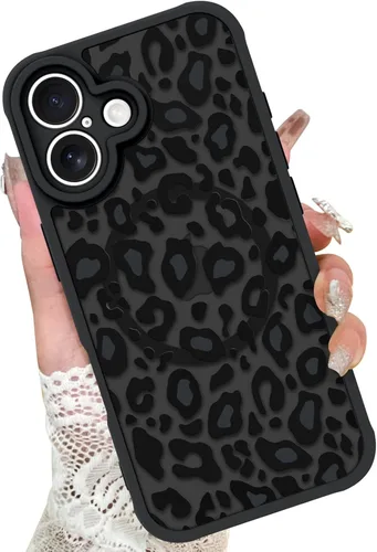 Miniatura 61 de KANGHAR - Funda para iPhone 11 [Compatible con Magsafe] Patrón estampado de leopardo Lindo guepardo Funda protectora magnética para niñas, mujeres