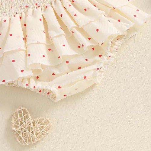 Miniatura 69 de Mameluco para bebés y niñas de 3, 6, 9, 12, 18 meses, enterizo de manga corta, fruncido, faldas y dobladillo, diadema
