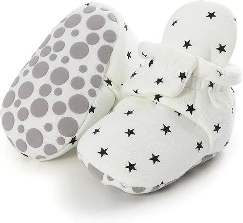 Miniatura 5 de HsdsBebe Unisex Newborn Baby Cotton Booties Non-Slip Sole for Toddler Boys Girls Infant Winter Warm Fleece Cozy Socks Shoes