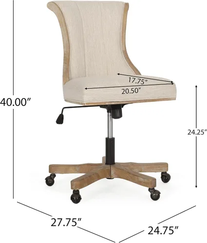 Miniatura 3 de Christopher Knight Home Coulee - Silla de oficina, beige y natural