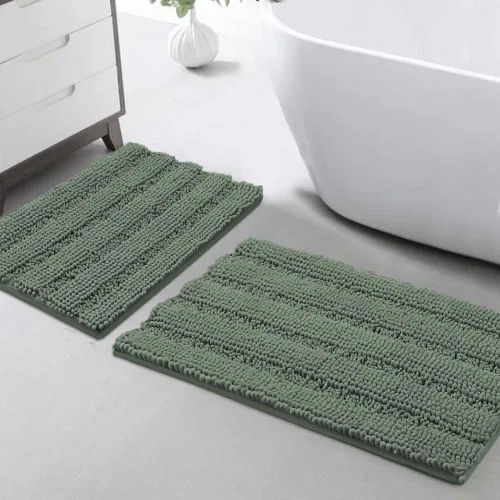 Miniatura 32 de Turquoize Alfombras de Baño de Chenilla Peludas Alfombra de Baño Antideslizante Gruesas Alfombras Peludas para Baño Chenilla Juego de Alfombra
