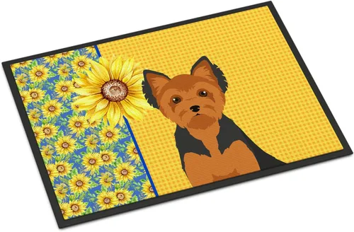 Miniatura 66 de Caroline's Treasures WDK5313MAT Airedale Terrier - Tapete para puerta delantera de 18 x 27 pulgadas, diseño de girasoles de verano, para entrada