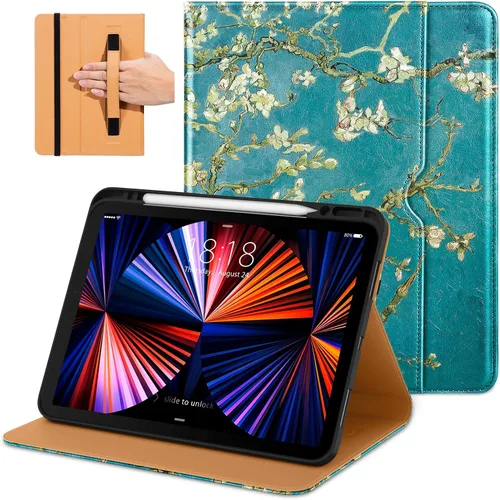 Miniatura 34 de DTTO para iPad Pro 12.9 6ª / 5ª / 4ª / 3ª generación Funda 2022/2021/2020/2018, Funda de cuero tipo folio con soporte integrado para lápiz Apple
