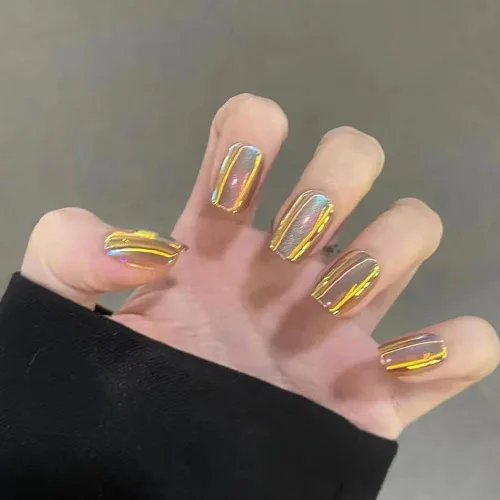 Miniatura 8 de 1 tarro Aurora Orange Mirror Effect Nail Art Powder Moonlight Chrome Plating Pigment Dust Gel Polish Decor Powder Nail Dust White Froting on Glitter